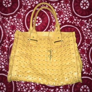 Jessica Simpson mustard yellow tote